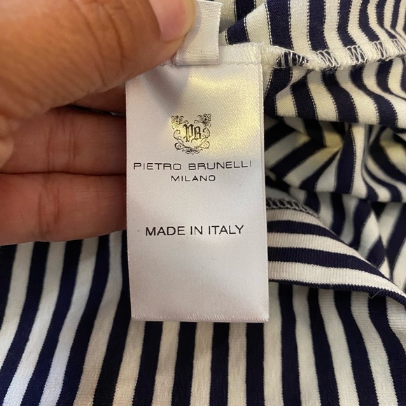 Pietro Brunelli Made in Italy Nautical Navy and White Striped Top maternity - Picture 12 of 14